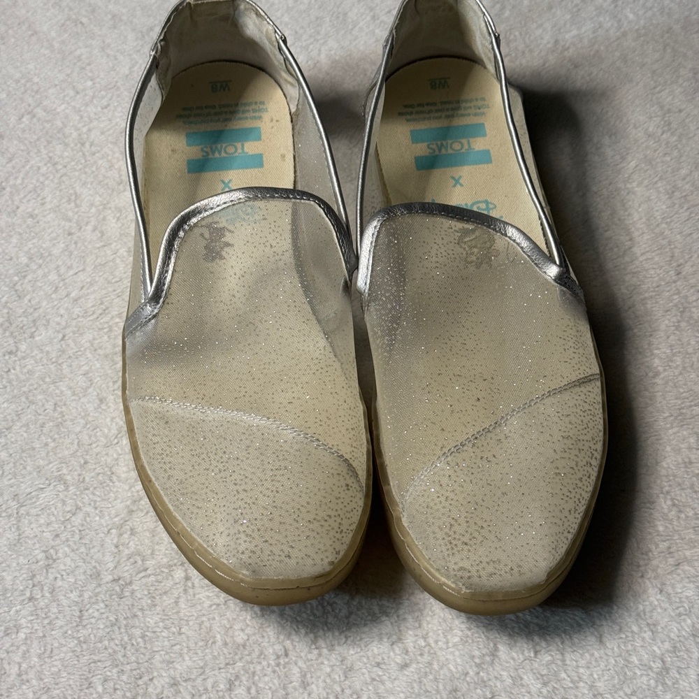 Toms Alpargata Women’s 8 Disney Cinderella‎ Glitter Mesh Wedding Shoes - Picture 5 of 7